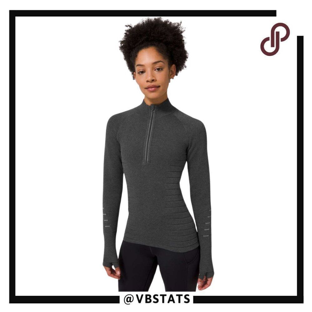 Lululemon Lightning Bold 1/2 Zip Heathered Graphite Grey / Carbon Dust Small